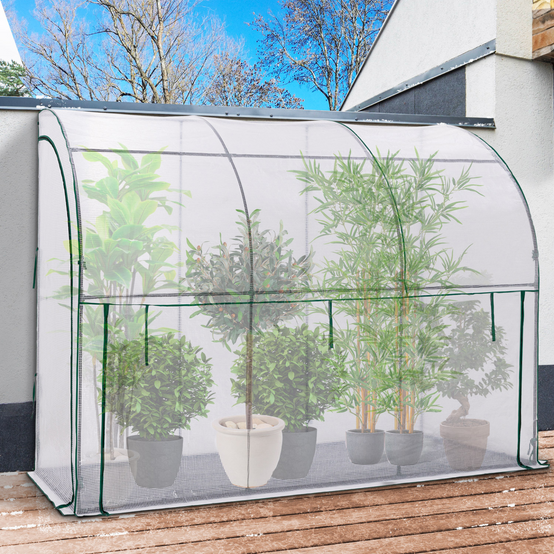 Serre d'hivernage murale adossée 300 x 80 x 160 cm double ouverture balcon et terrasse - Image 4