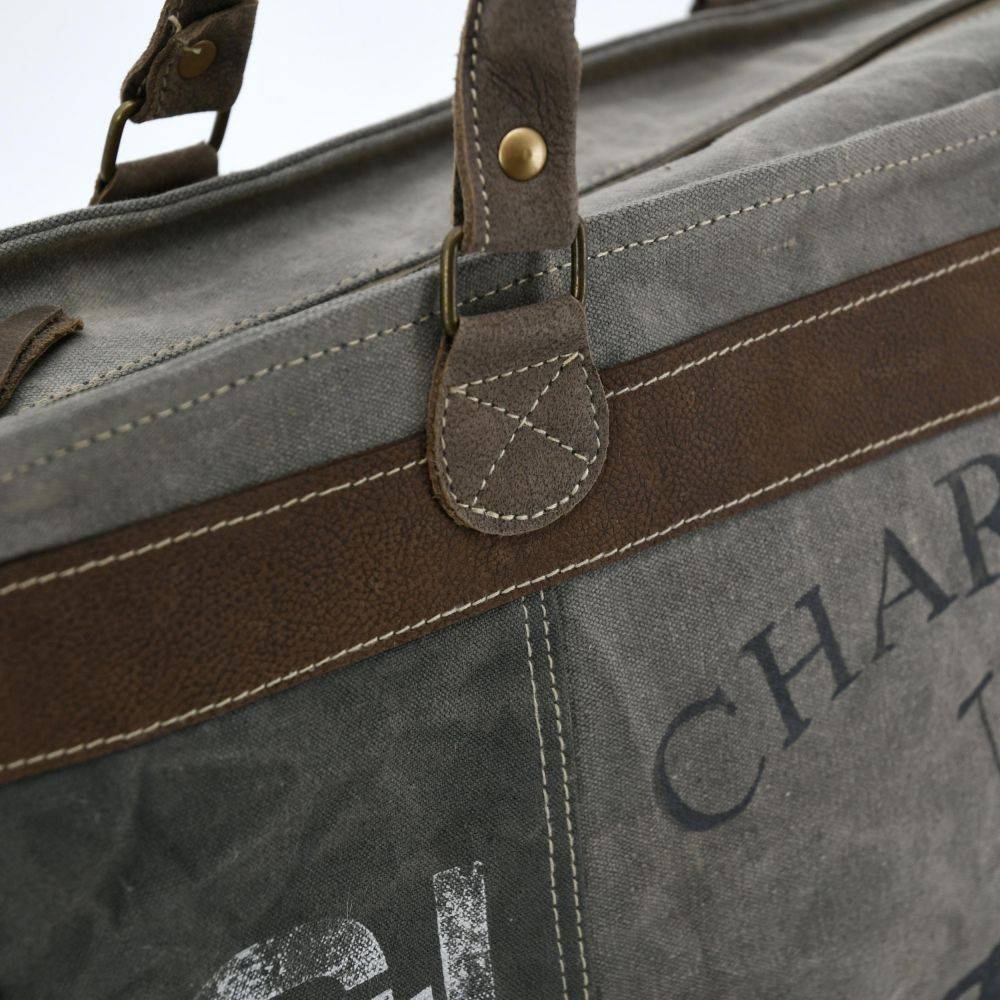 Aubry Gaspard - Sac en coton et cuir de buffle Charleston - Imagen 3