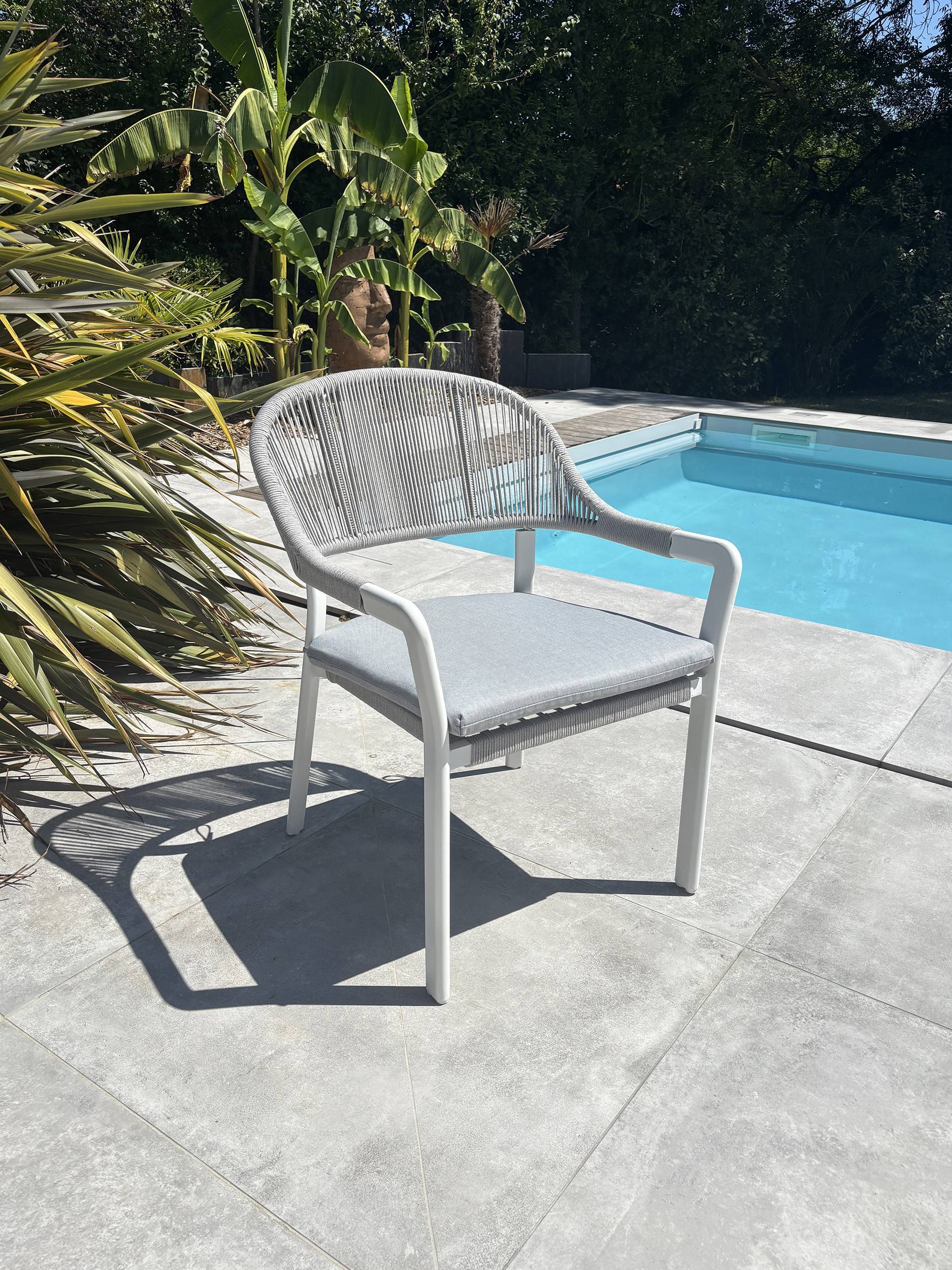 Fauteuil de jardin ABELLA - BLANC - REMARQUABLE - Image 2