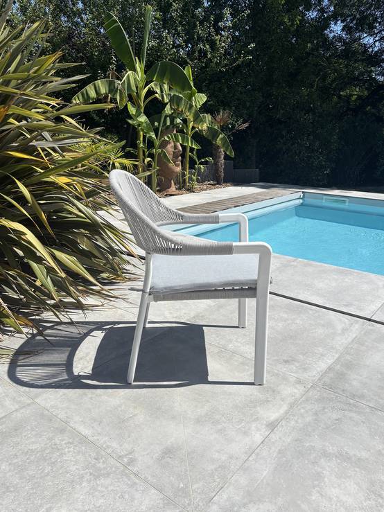 Fauteuil de jardin ABELLA - BLANC - REMARQUABLE - Image 3