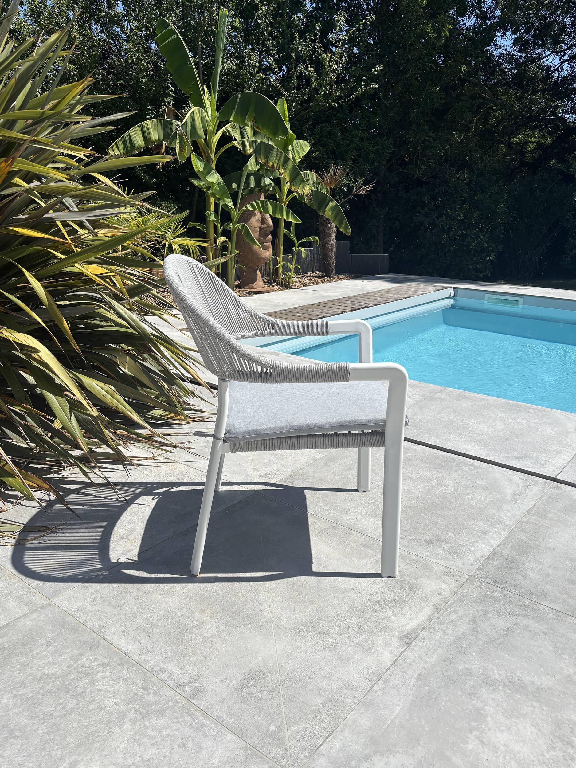 Fauteuil de jardin ABELLA - BLANC - REMARQUABLE - Image 3