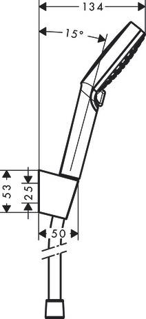 Ensemble support mural et douchette Vario avec flexible de douche 160 cm blanc/chromé - 26692400 - Imagen 2