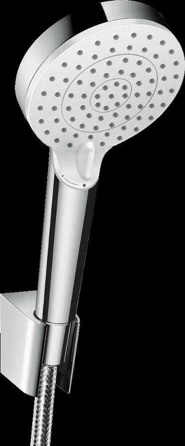 Ensemble support mural et douchette Vario avec flexible de douche 160 cm blanc/chromé - 26692400 - Imagen 1