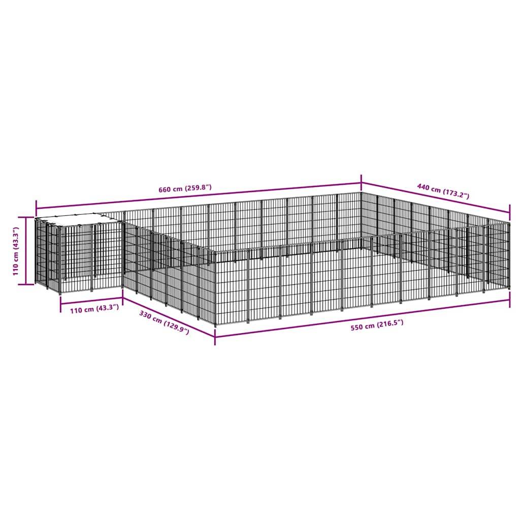 Vidaxl - Chenil Argenté 25,41 m² Acier vidaXL 3082235 - Imagen 3