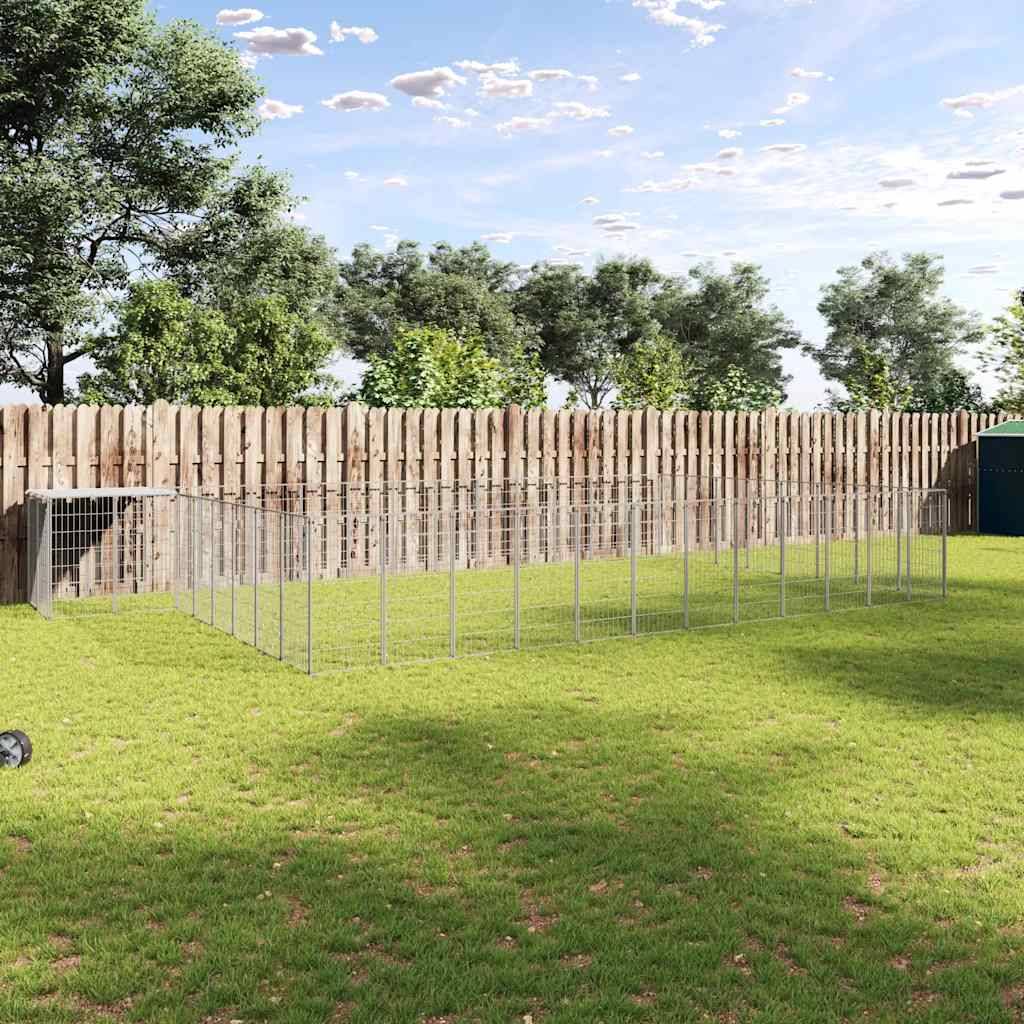 Vidaxl - Chenil Argenté 25,41 m² Acier vidaXL 3082235 - Imagen 1