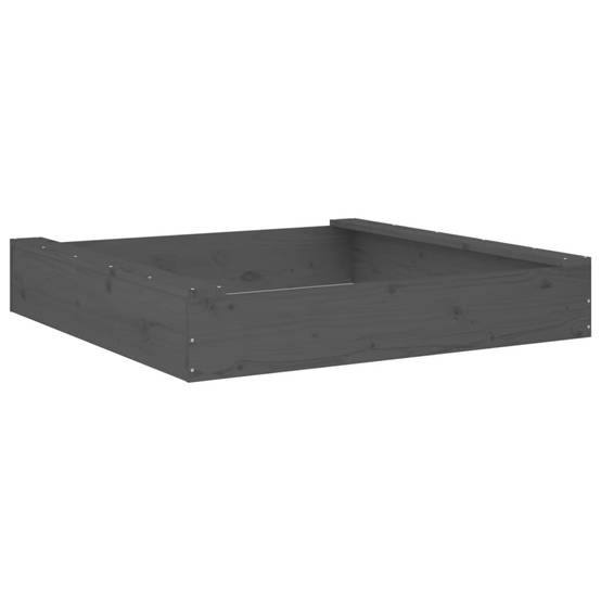 Bac à sable - Maison de jeu pour enfants avec sièges gris carré bois de pin massif-JU12116 - Image 6