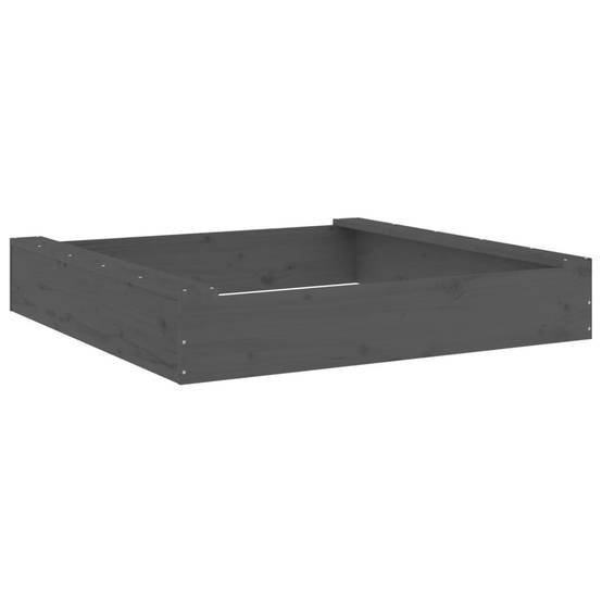 Bac à sable - Maison de jeu pour enfants avec sièges gris carré bois de pin massif-JU12116 - Image 1