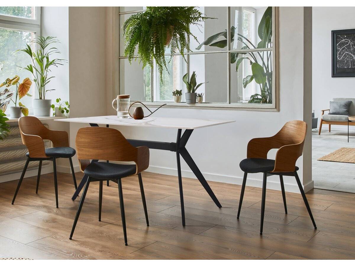 Table à Manger En Céramique "boreal" - 4 à 6 Personnes - 160 Cm - Blanc -habitat Et Jardin - Image 2