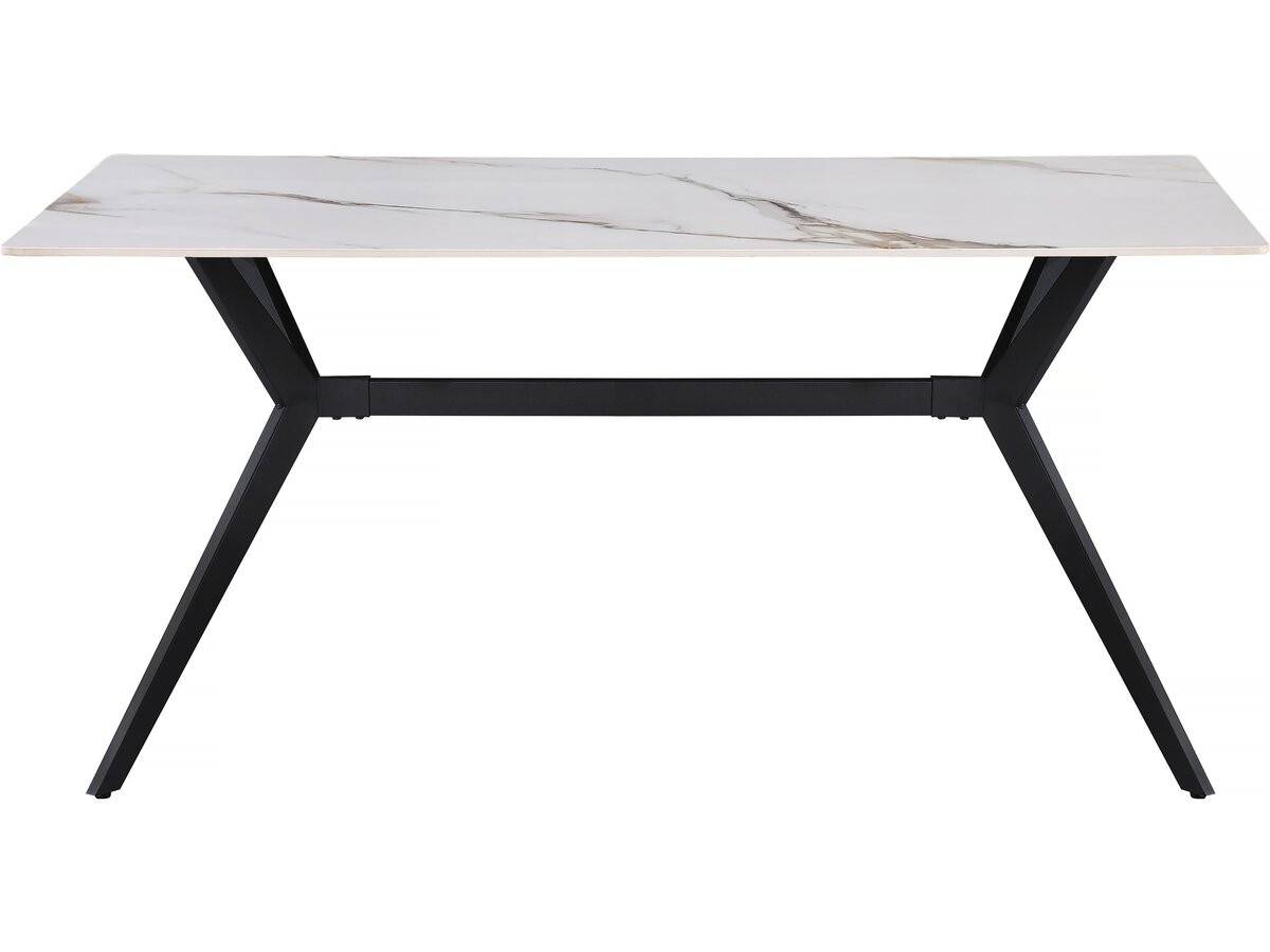 Table à Manger En Céramique "boreal" - 4 à 6 Personnes - 160 Cm - Blanc -habitat Et Jardin - Image 1