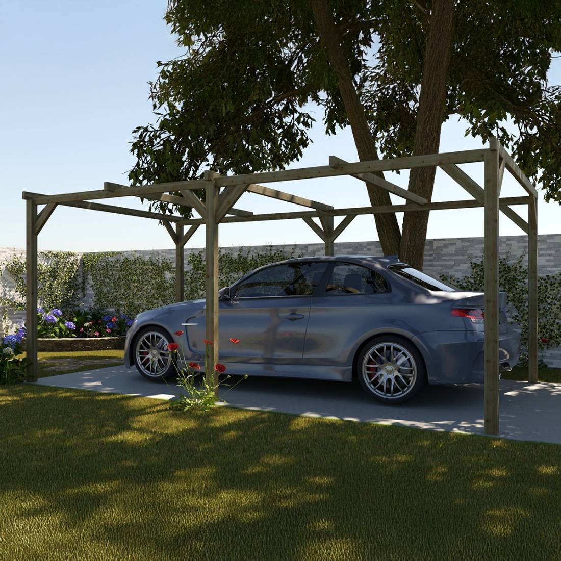 Altanka - Carport, abri de voiture 3x5.1 m - 15.3 m2 - CAR1 - ALTANKA - Image 2