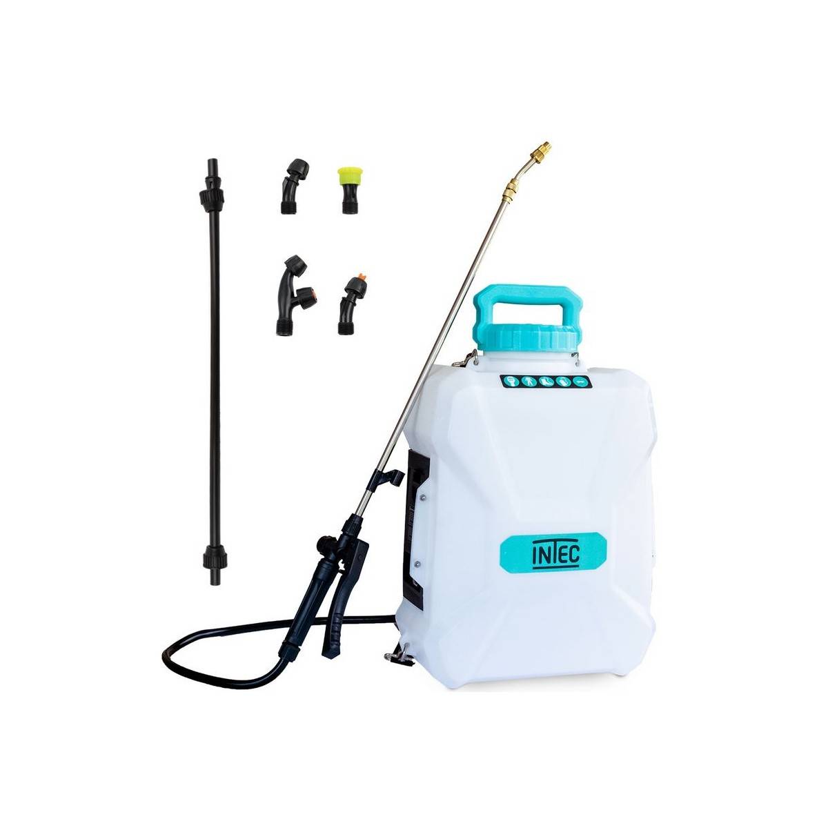 Intec - Pulvérisateur à batterie 20V 12L Batterie lithium 4.0Ah Chargeur 2 Lances Fibre et Inox 4 Buses INTEC - Imagen 1