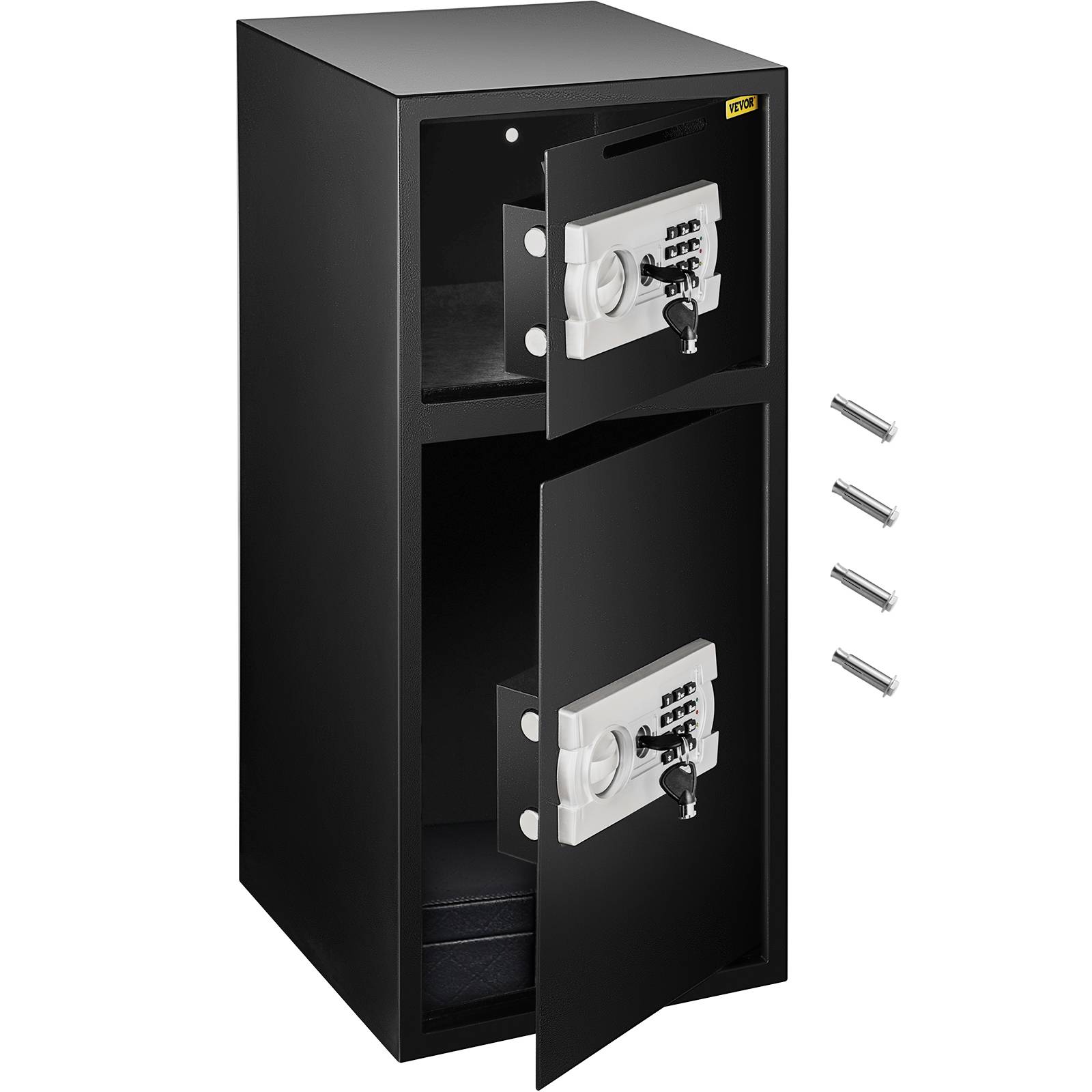 VEVOR Coffre-fort numérique à double porte en fer, 33 pouces, verrouillage magnétique, pour maison/bureau/magasin/hôtel - Image 1