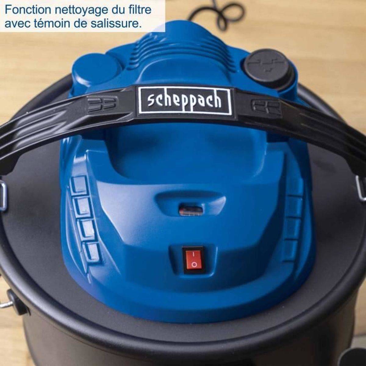 Scheppach - Aspirateur à cendres sans sac Scheppach AVC25 1300 W, 20 L, 20 kPa, filtre cartouche, 3 roues - SCHEPPACH - Image 6