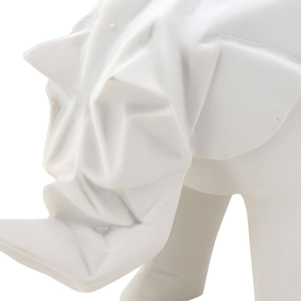 Aubry Gaspard - Rhinocéros déco en résine blanche origami - Imagen 3