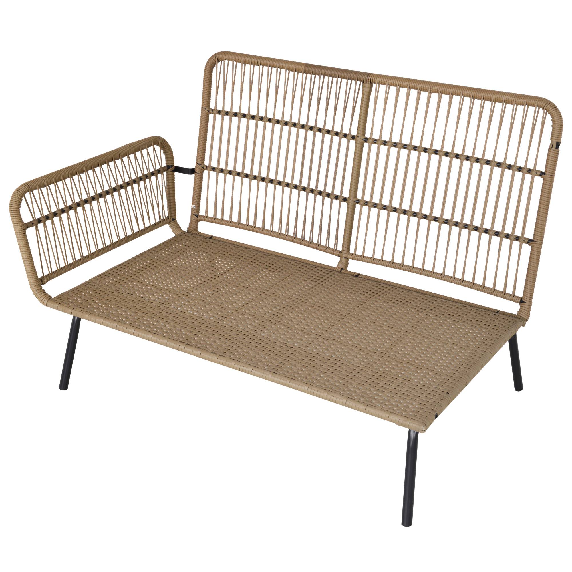 Outsunny - Salon de jardin d'angle 4 pers. style colonial table basse coussins grand confort inclus résine tressée beige - Outsunny - Image 4