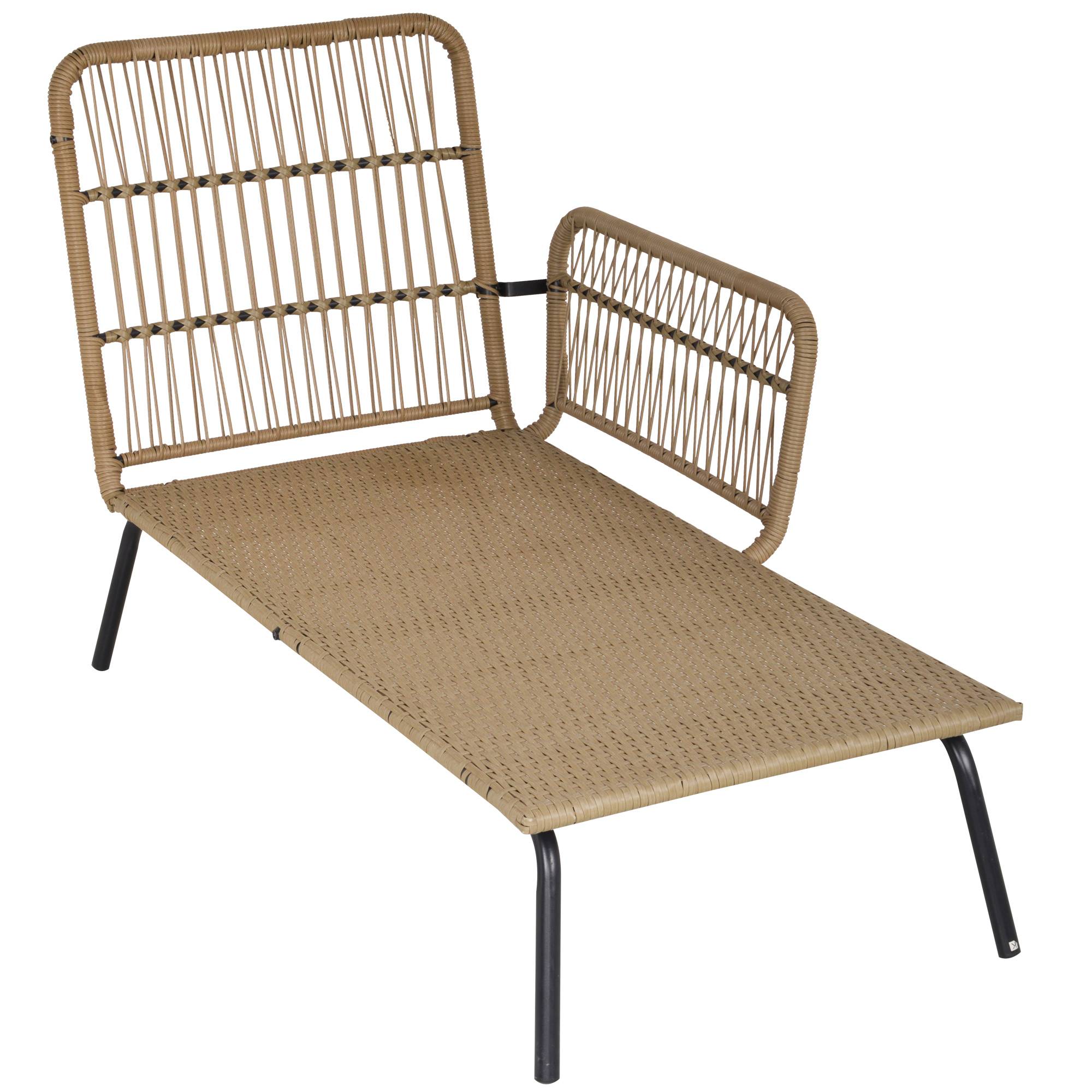 Outsunny - Salon de jardin d'angle 4 pers. style colonial table basse coussins grand confort inclus résine tressée beige - Outsunny - Image 5