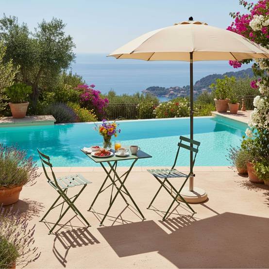 Oviala - Table de jardin et 2 chaises acier 60 cm vert cactus Rome - Oviala - Imagen 2