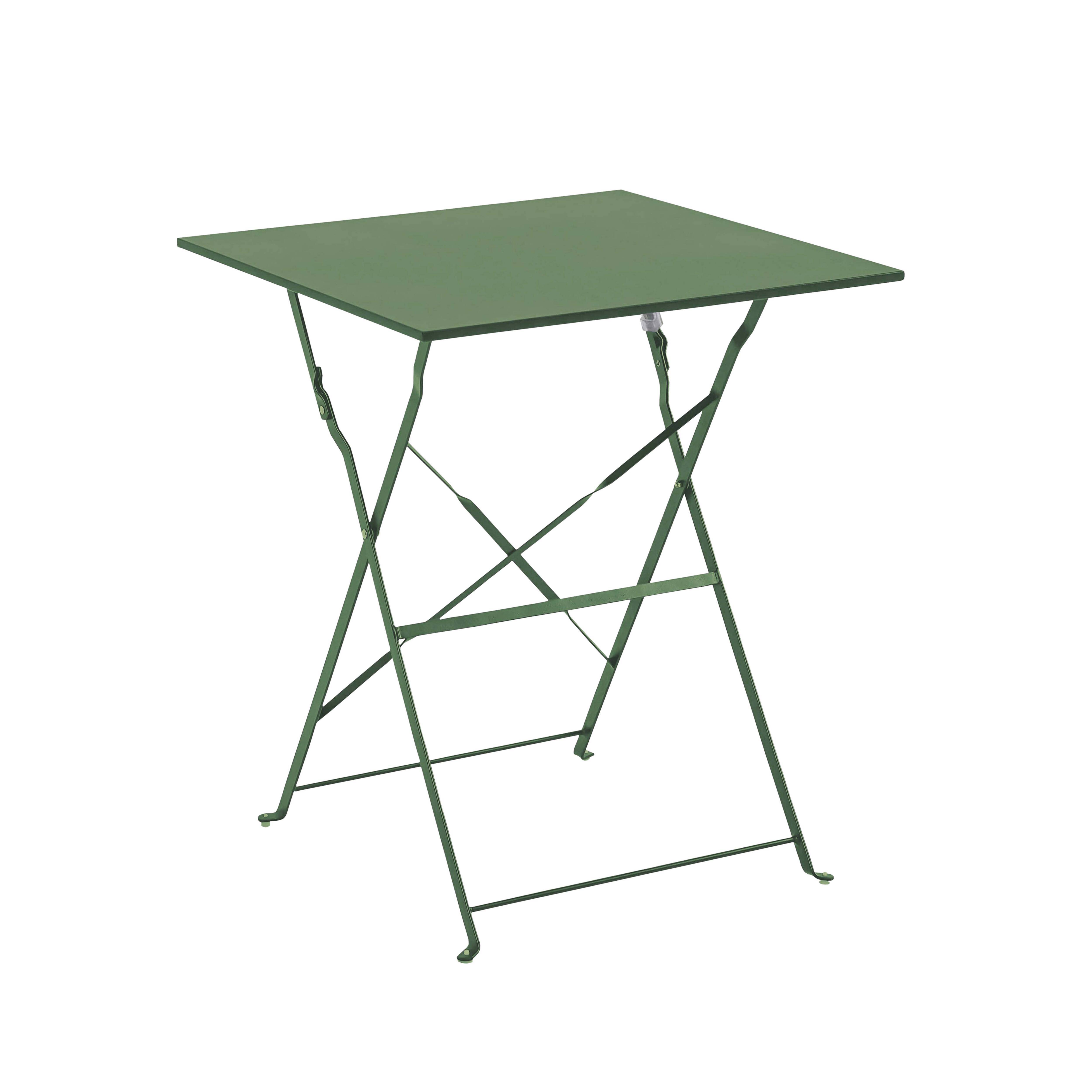 Oviala - Table de jardin et 2 chaises acier 60 cm vert cactus Rome - Oviala - Imagen 4