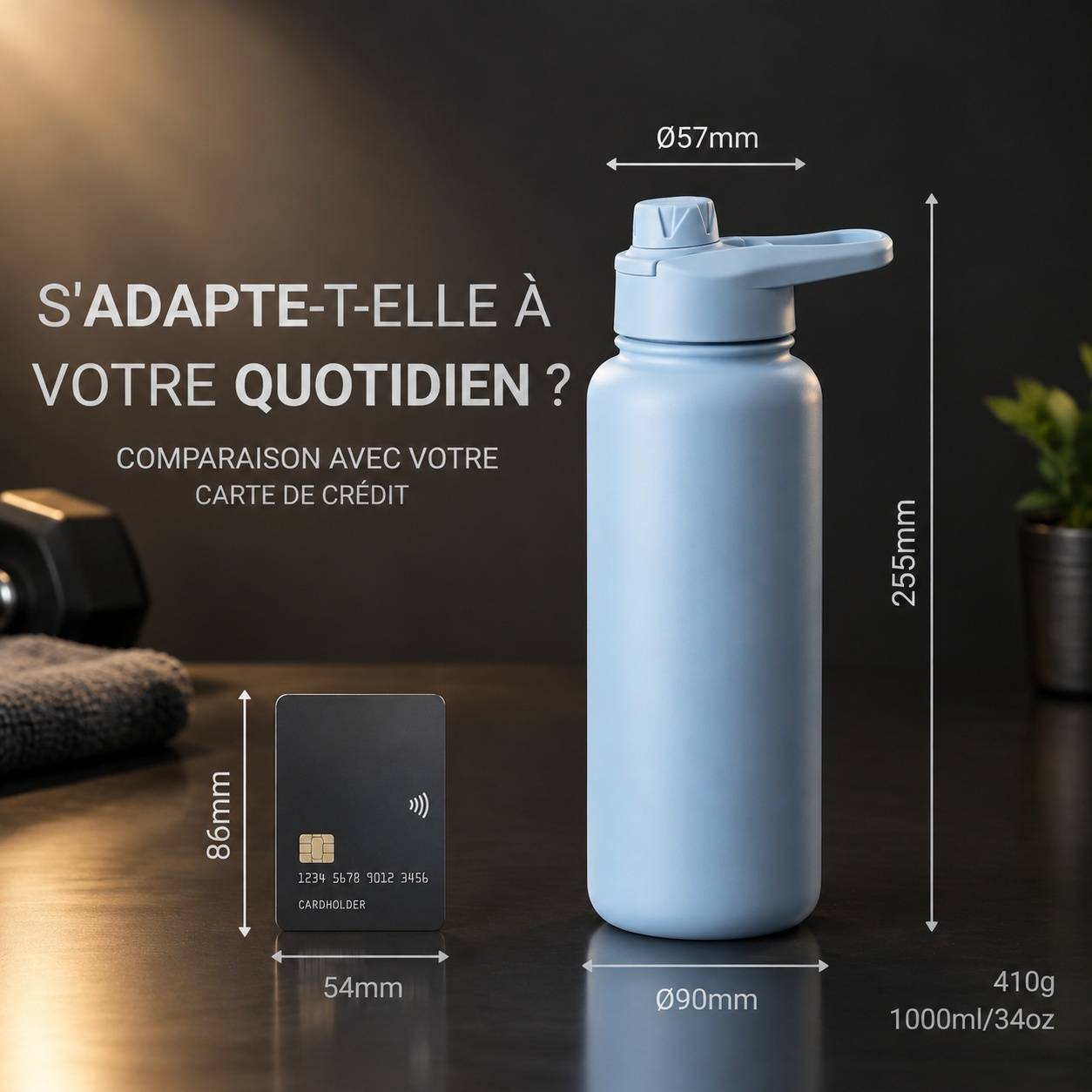 Bouteille Isotherme Acier Inoxydable 1 L Double Paroi Sans BPA Étanche Réutilisable - Image 5