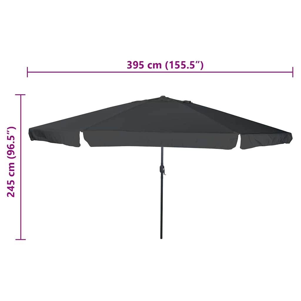 Parasol de jardin polyester et acier couleur anthracite 394 x 394 x 248 cm - PANGIVO - Image 7