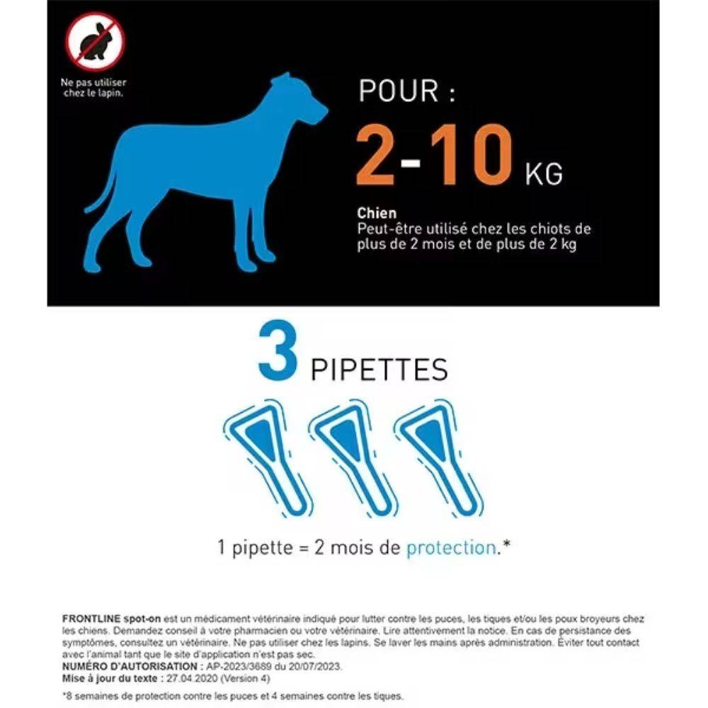 Frontline - Pipetas antiparasitarias perro 10-20 kg, protección pulgas 8 semanas, garrapatas 4 semanas - FRONTLINE - Imagen 5