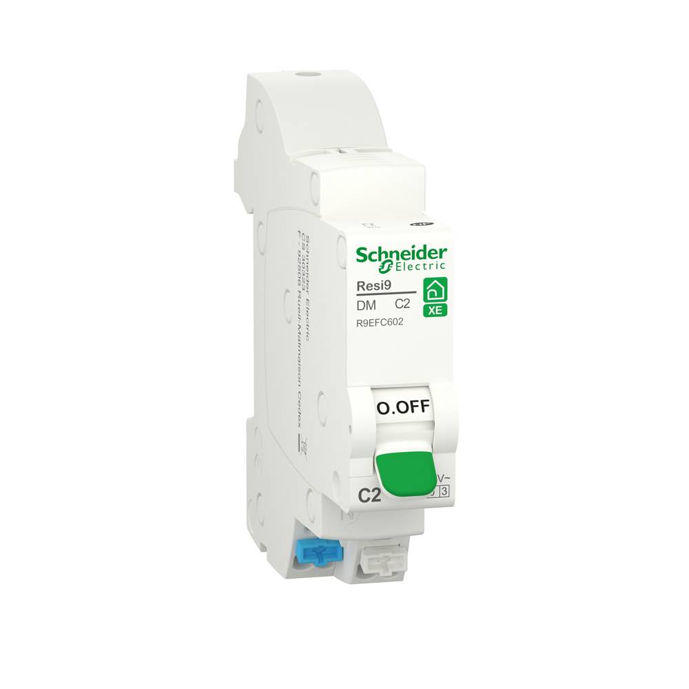 Schneider Electric - Disjoncteur modulaire RESI9 XE 1P+N courbe C embrochable 2A - SCHNEIDER ELECTRIC - R9EFC602