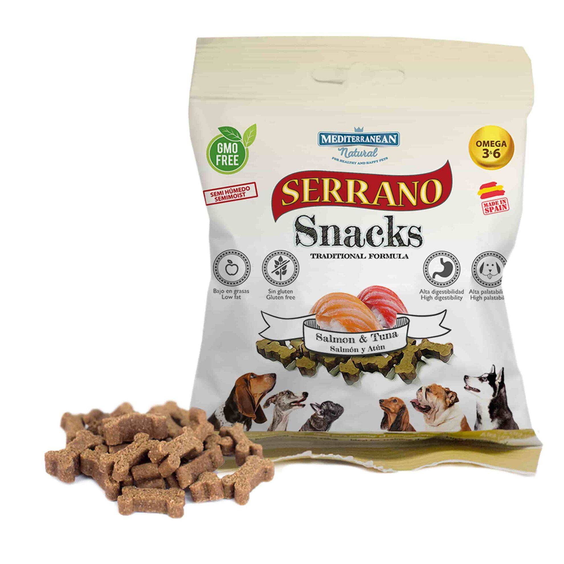 Serrano Snacks : Saumon et Thon - 85g MEDITERRANEAN NATURAL
