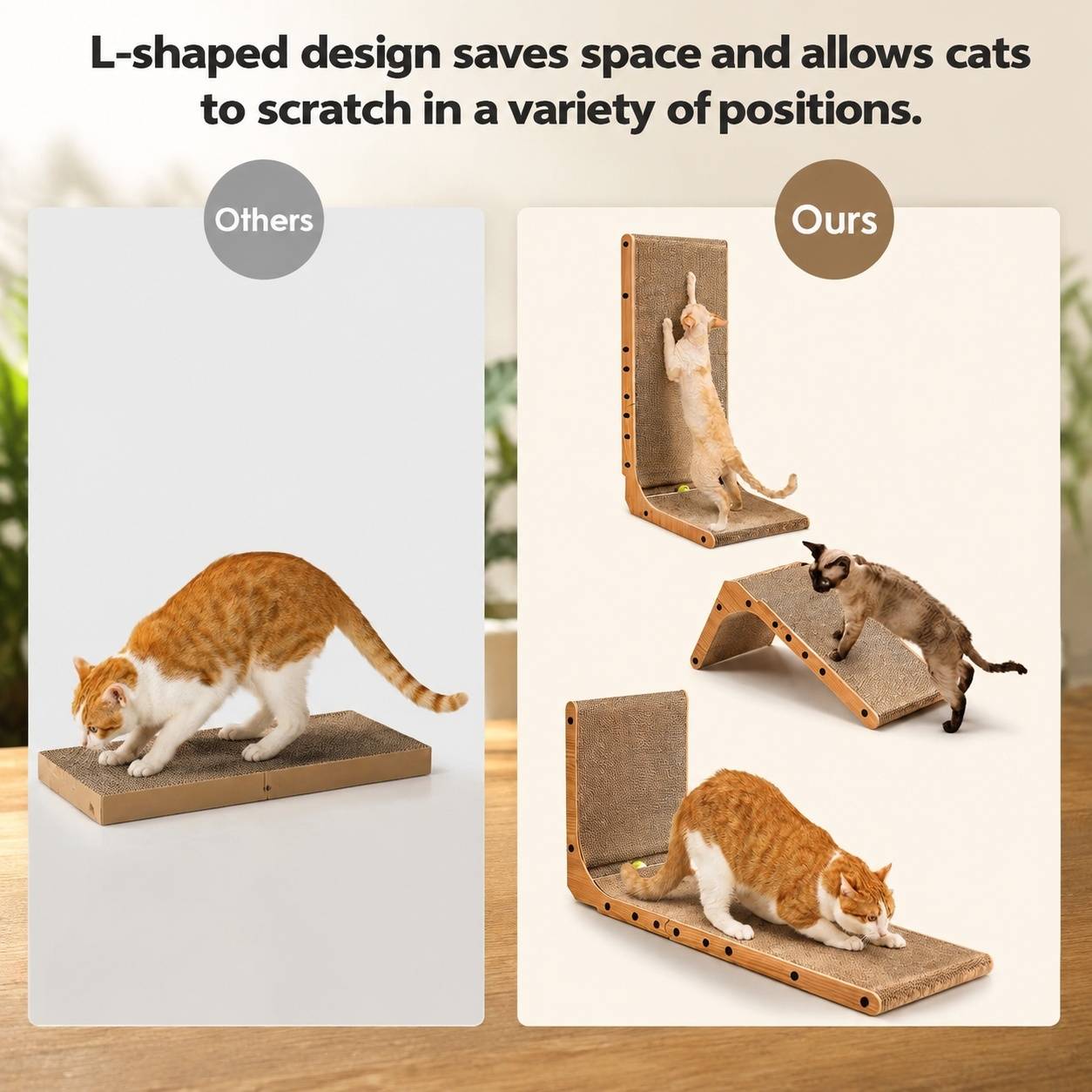Grattoir Chat L Vertical Mousse Carton Durable Avec Jouet Balle Pour Intérieur - Image 4