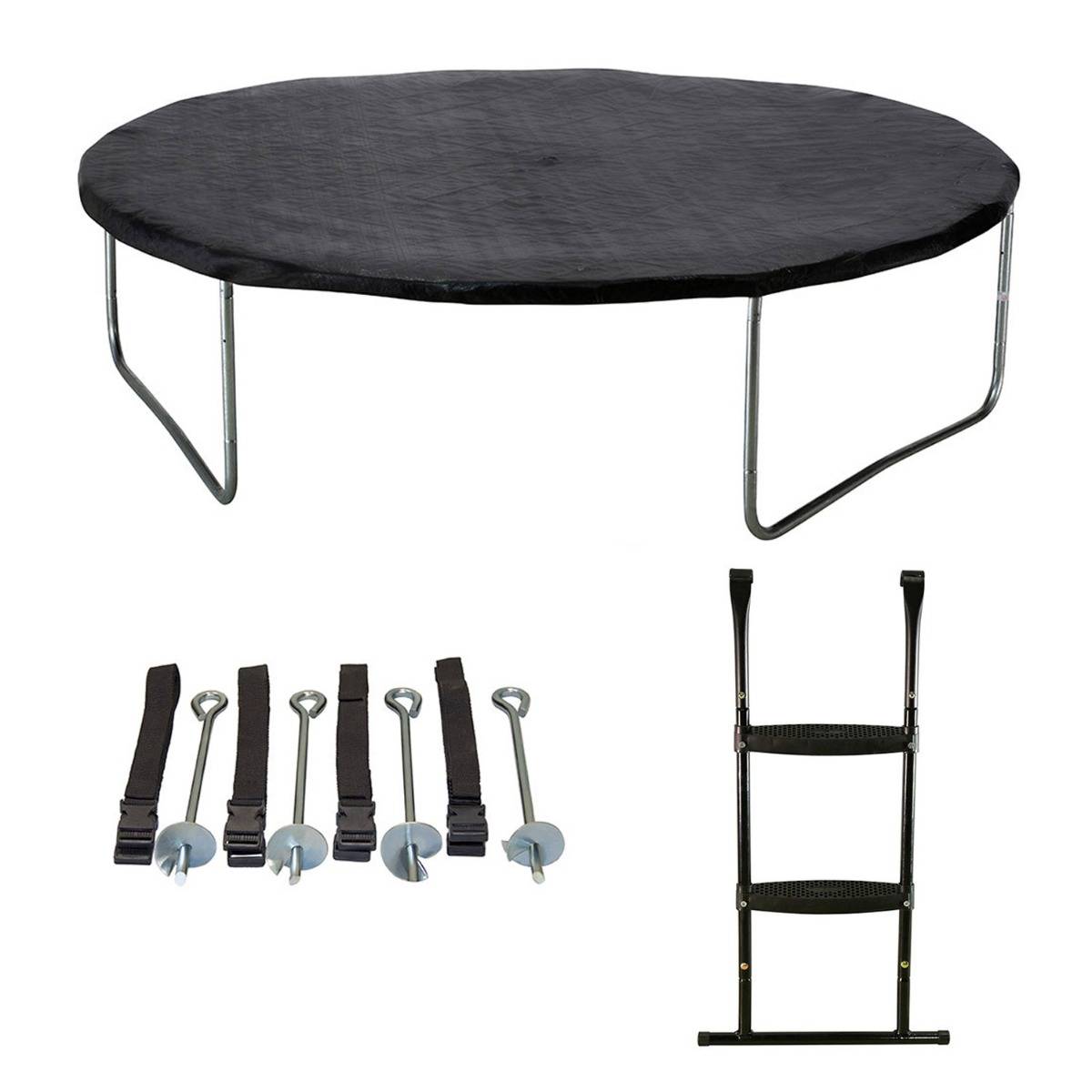 Kangui - Trampoline Ø 360cm + filet + échelle + bâche + kit ancrage - PUNCHI 360 Vert Kangui - Image 7