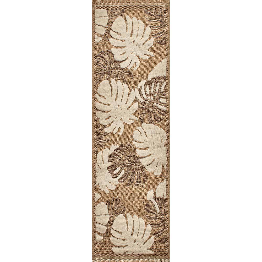 Jardindeco - Tapis intérieur extérieur aspect jute marron Tijuana 9062 180 x 67 cm - Imagen 4