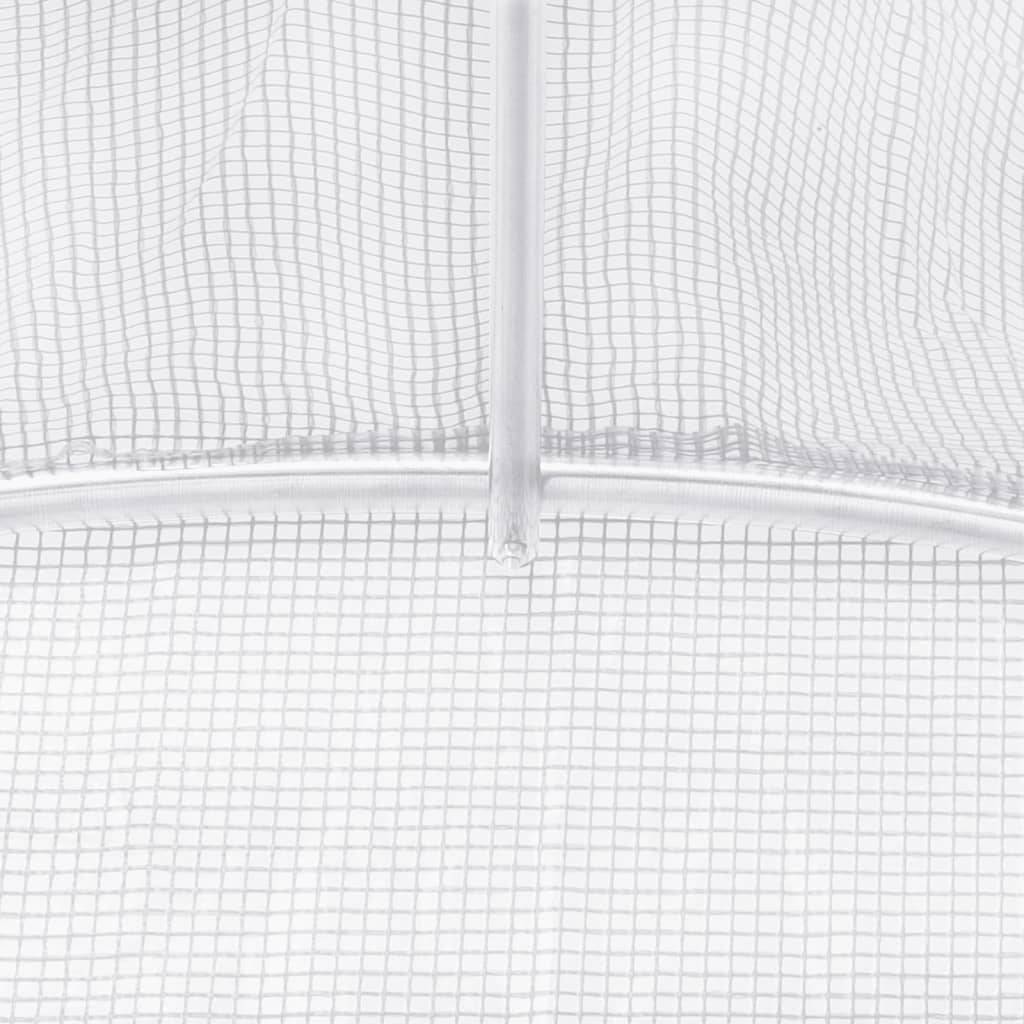 Serre de jardin 6m² - Serre de culture avec cadre en acier blanc 3x2x2 m MAISON CHIC - Image 9