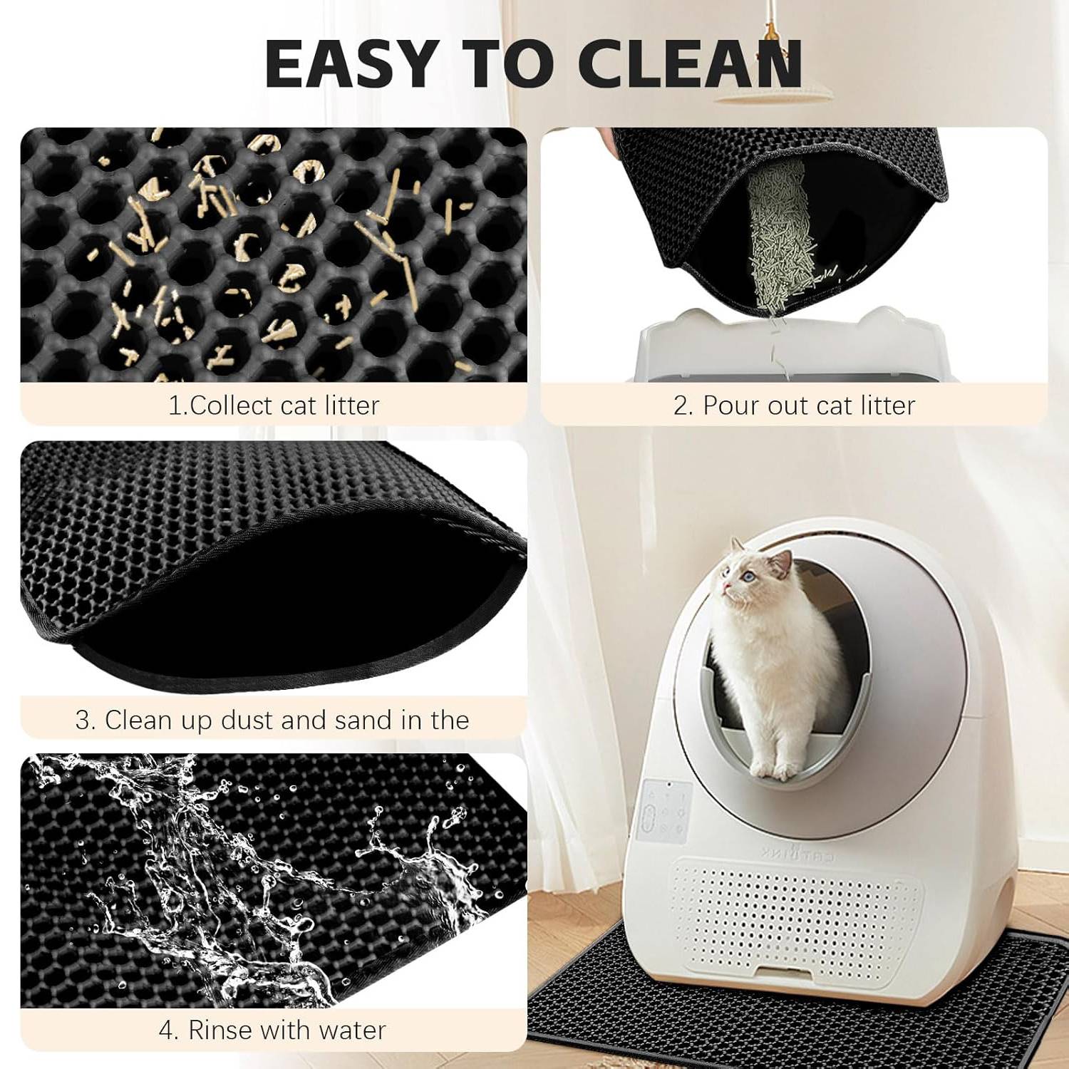 Tapis de Litière pour Chat à Double Couche en Nid d'Abeille - Image 4