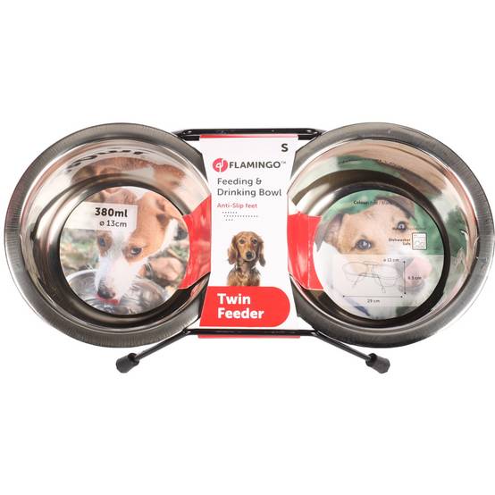 Ecuelle duo ø 13 cm 380 ml avec support Arjun S pour chien - Image 2