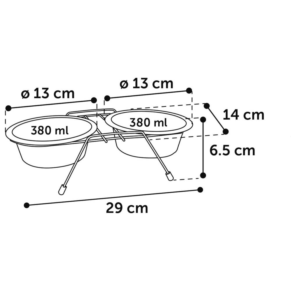 Ecuelle duo ø 13 cm 380 ml avec support Arjun  S pour chien - Imagen 5