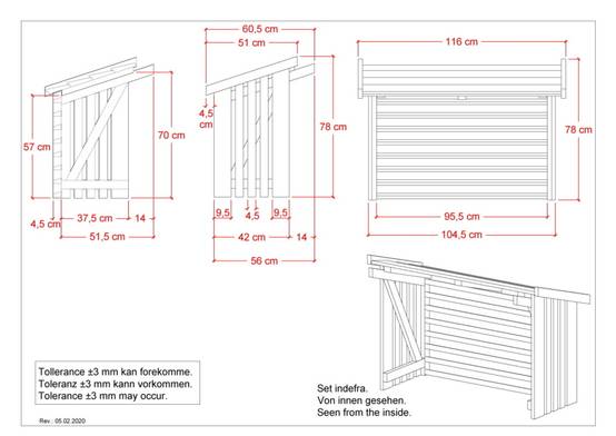 Cache climatisation 116x56x78cm - bois autoclave - Naturel - Image 4