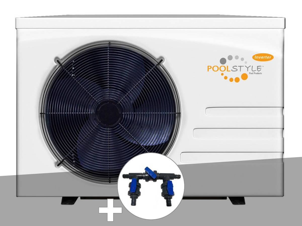 Pompe à chaleur 8 kW Inverter 08M Poolstyle + Kit by-pass Ø 32/38/50 mm