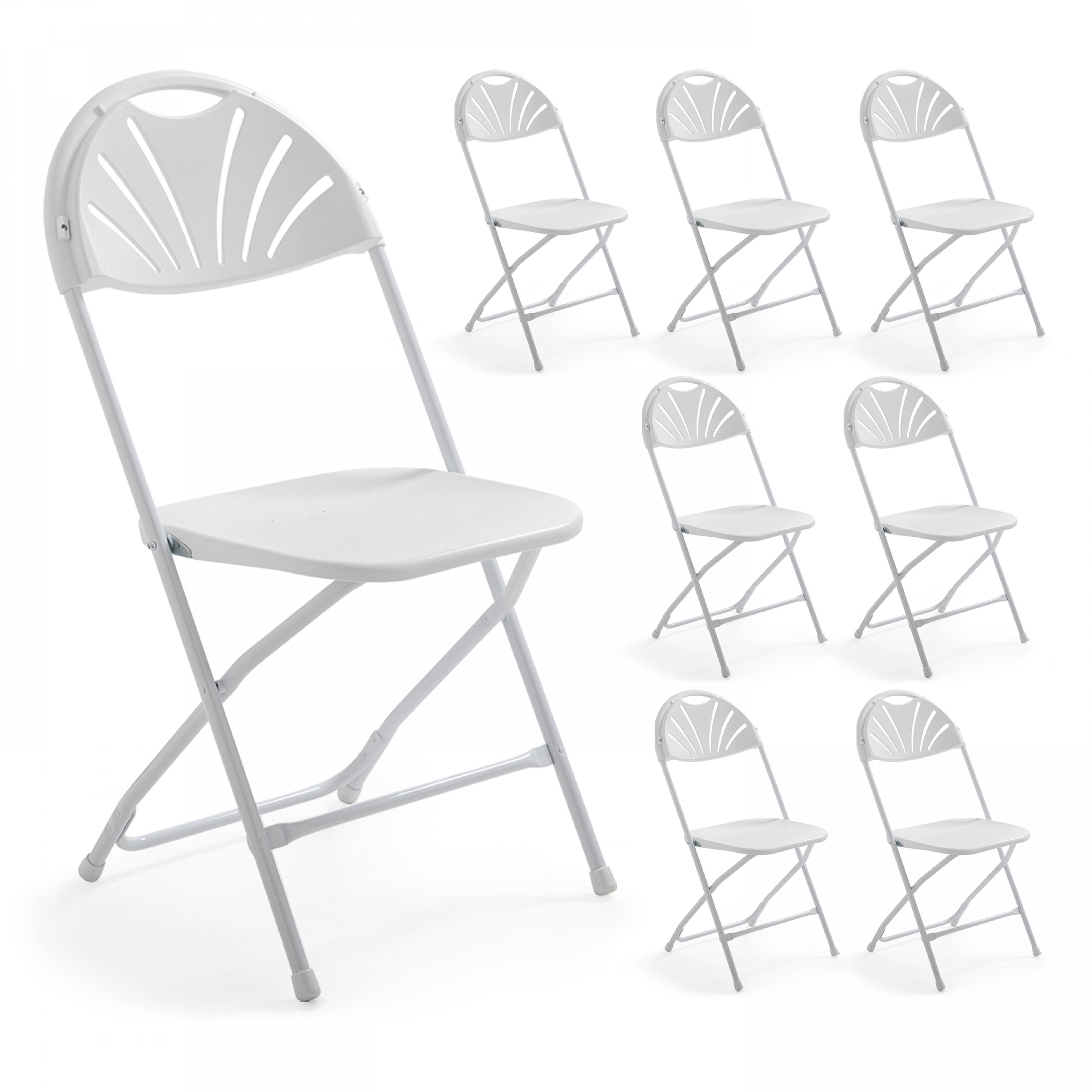Oviala - 8 chaises pliantes de réception blanches REKKEM - Oviala - Imagen 1