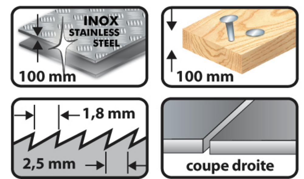 5 lames de scie sauteuse bi-métal - Lu. 110 mm pas 1.8 mm - coupe droite pour inox - LEMAN - 7001.05 - Imagen 7