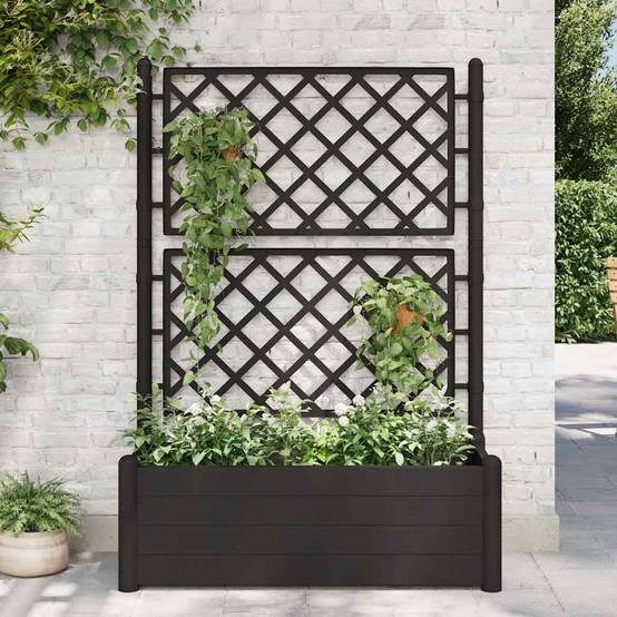 Vidaxl - Jardinière avec treillis 100x43x142 cm PP Anthracite vidaXL 313985 - Image 1