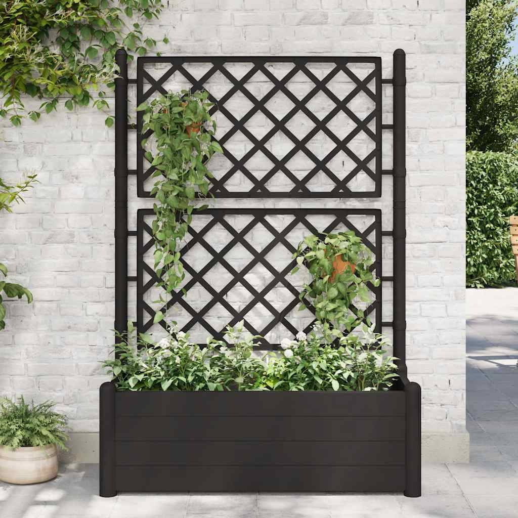 Vidaxl - Jardinière avec treillis 100x43x142 cm PP Anthracite vidaXL 313985 - Image 1