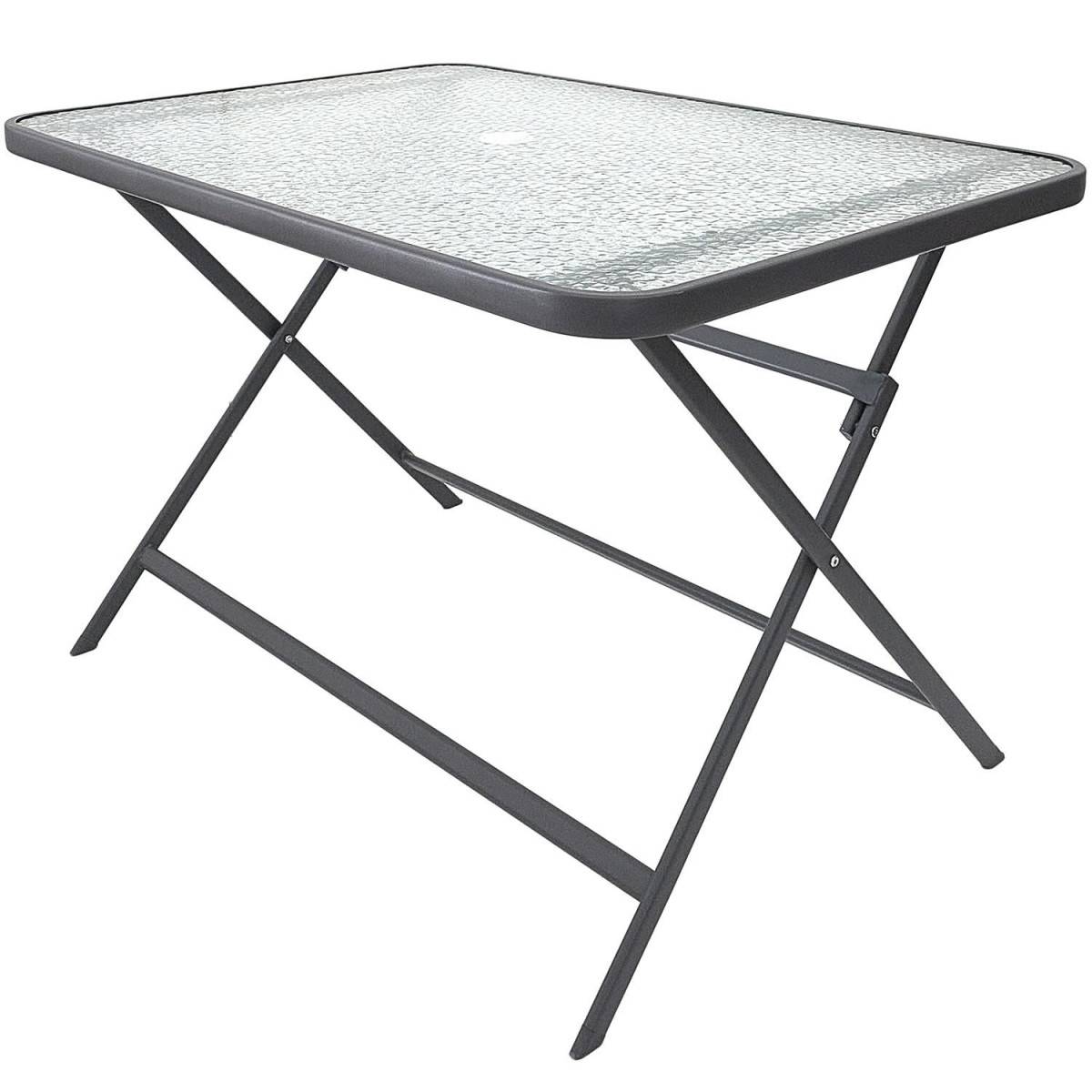 The Home Deco Factory - Table de Jardin en Verre "Formentera" 110cm Gris - Image 4