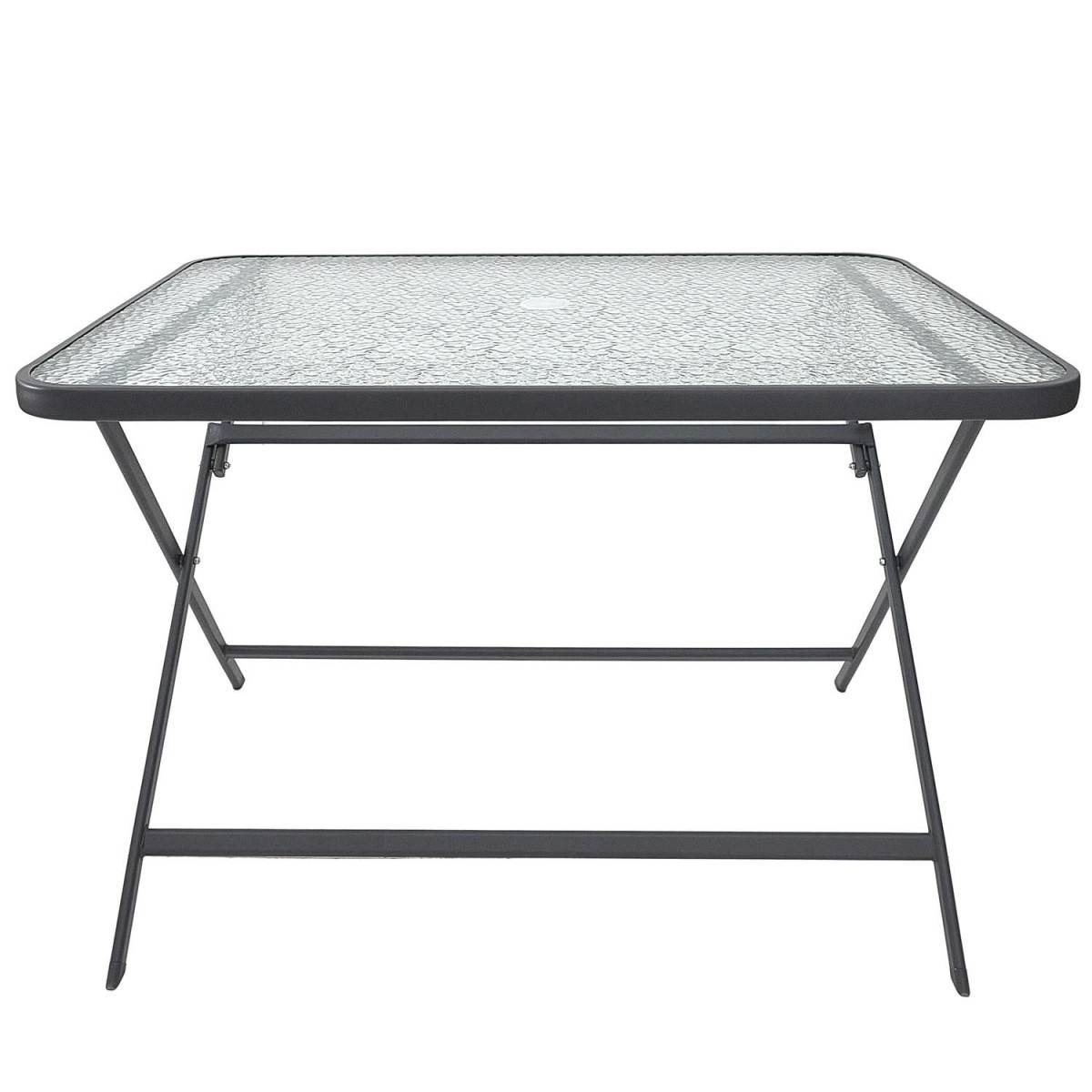 The Home Deco Factory - Table de Jardin en Verre "Formentera" 110cm Gris - Image 2