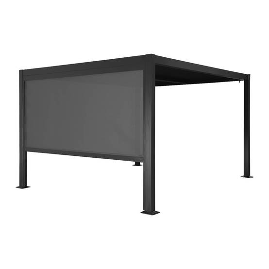 Pergola bioclimatique aluminium et acier 3x3m lames orientables + store 3m PALACE noir | sweeek - Image 2