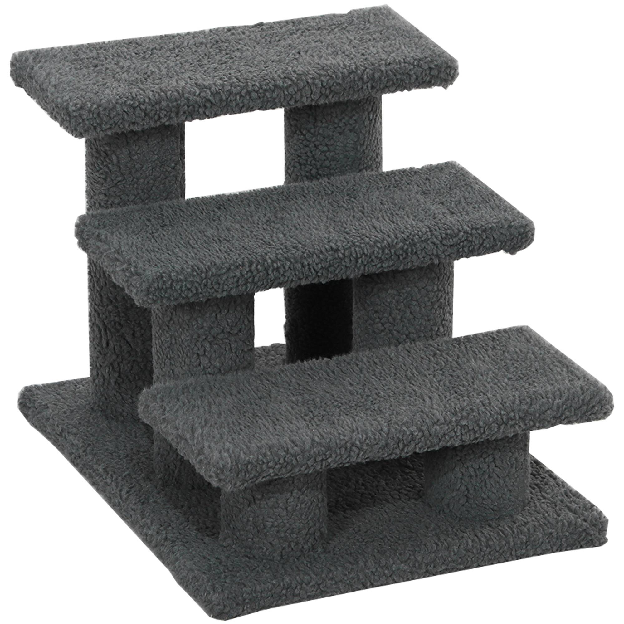 Escalier chat 3 marches, escalier chien, animaux, 45x35x34cm, gris foncé - Image 2