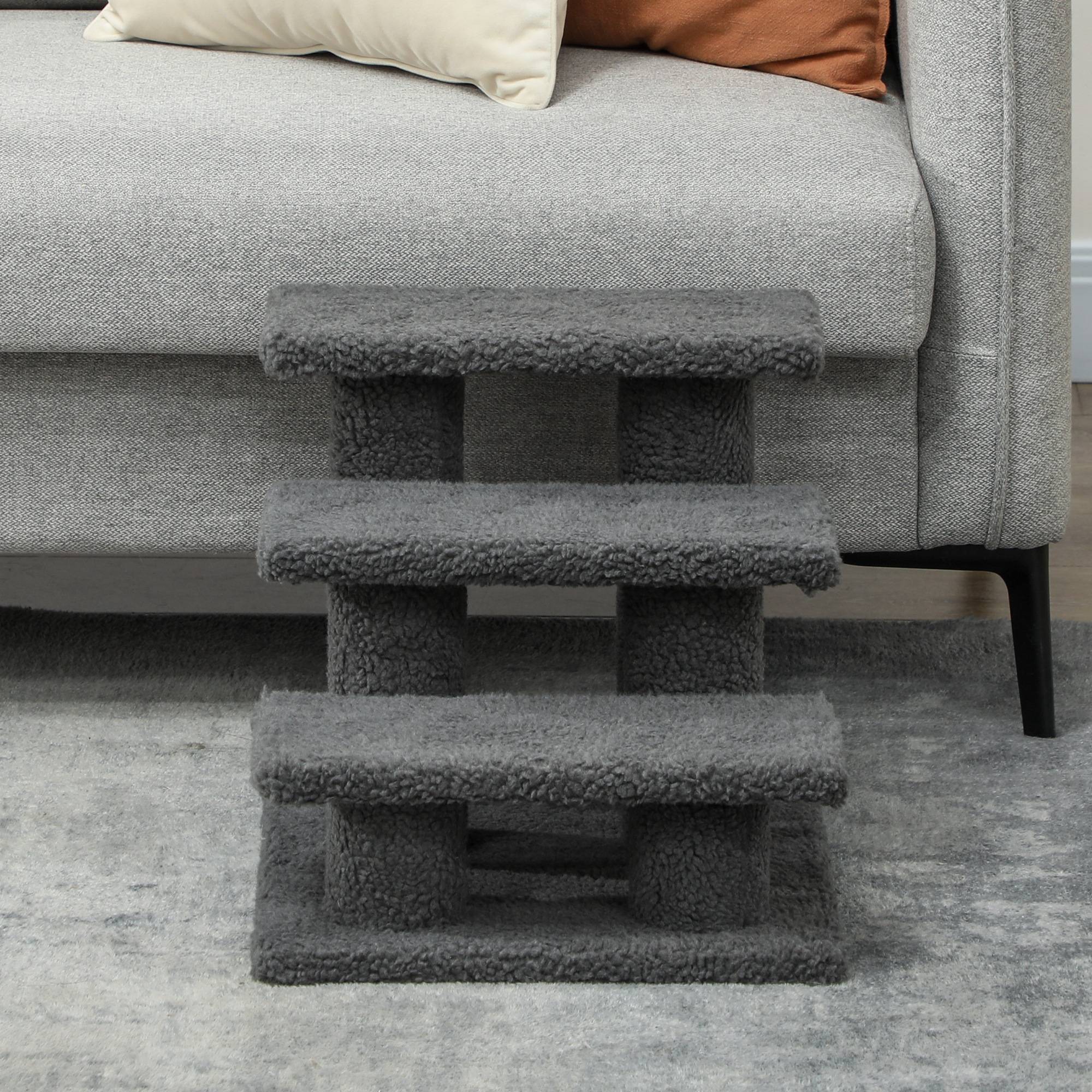 Escalier chat 3 marches, escalier chien, animaux, 45x35x34cm, gris foncé - Image 10