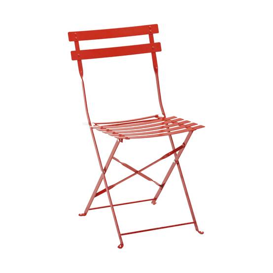 Oviala - Lot de 2 chaises pliantes en acier rouges Rome - Oviala - Imagen 2