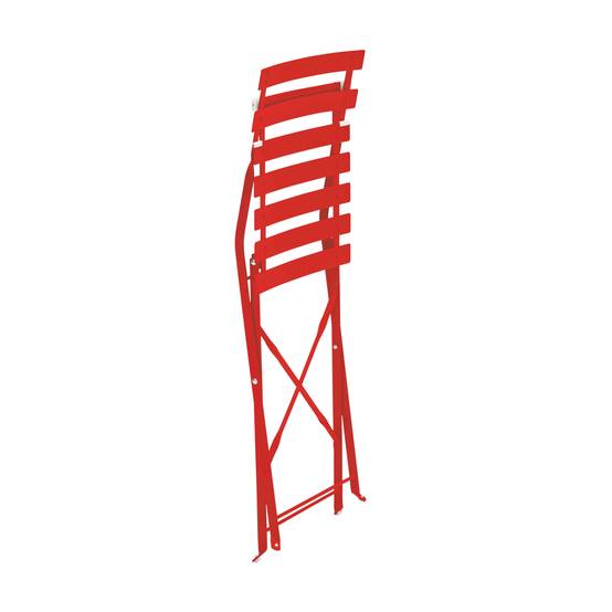 Oviala - Lot de 2 chaises pliantes en acier rouges Rome - Oviala - Imagen 4