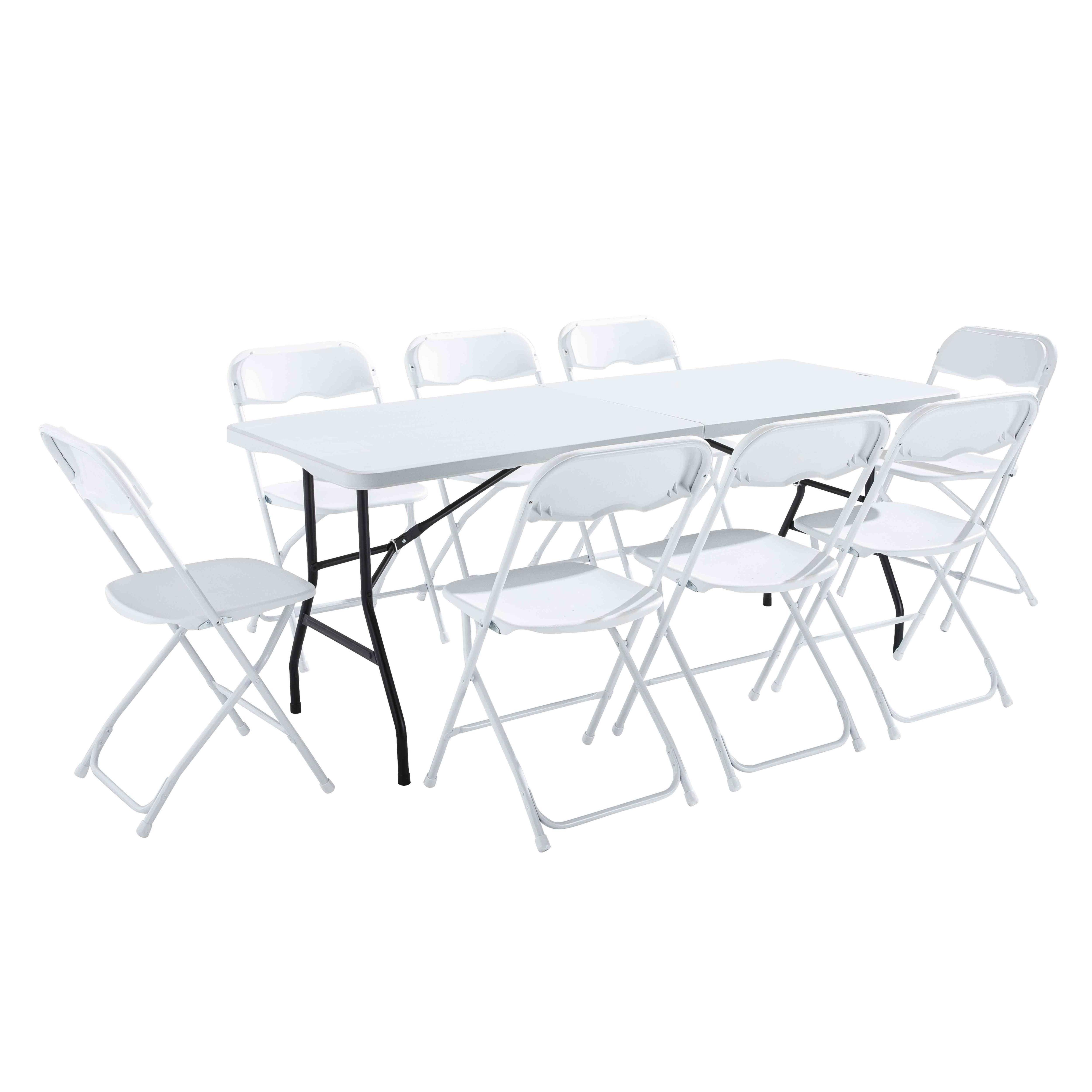 Oviala - Ensemble table et chaises pliantes de jardin 180 cm REKKEM - Oviala - Imagen 1