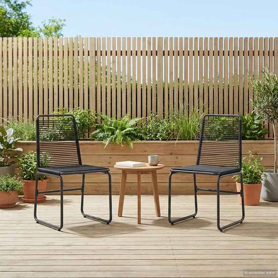 Chaises de jardin rotin noir 48 x 55 x 89.5 cm - PANGIVO - Image 1