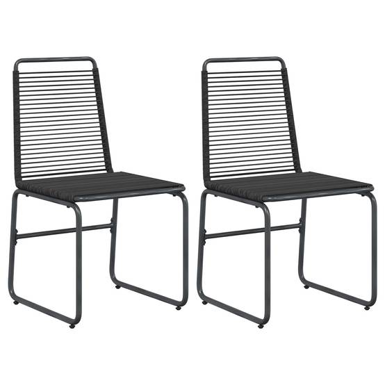 Chaises de jardin rotin noir 48 x 55 x 89.5 cm - PANGIVO - Image 2